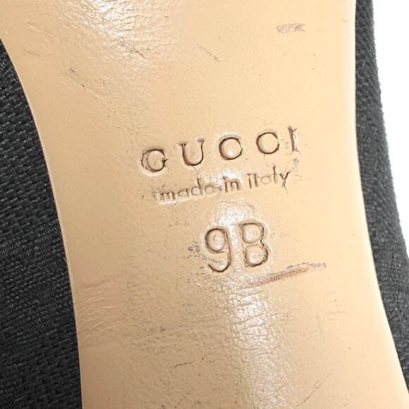 Gucci Vintage Tom Ford Era Black Monogram Bamboo Heel Pumps Size 9B - Picture 7 of 9